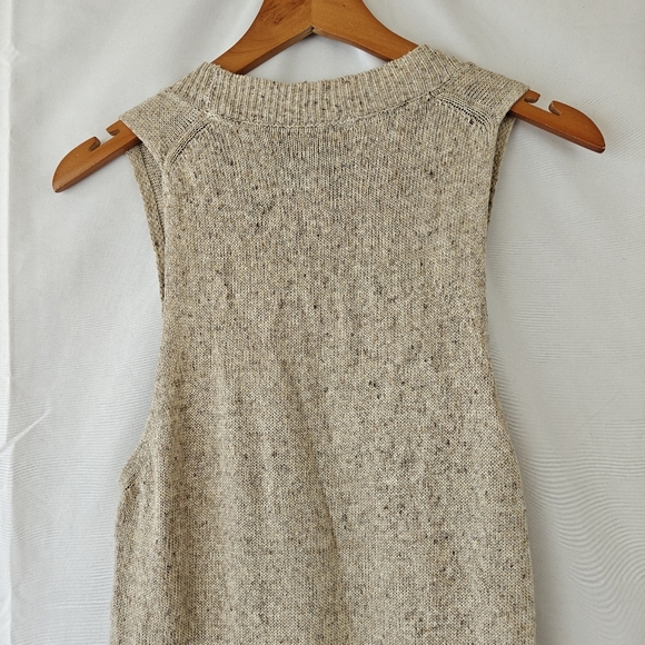 Brochu Walker Hi Low Sleeveless Linen Blend Beige Speckled Sweater Size Small - Picture 8 of 10